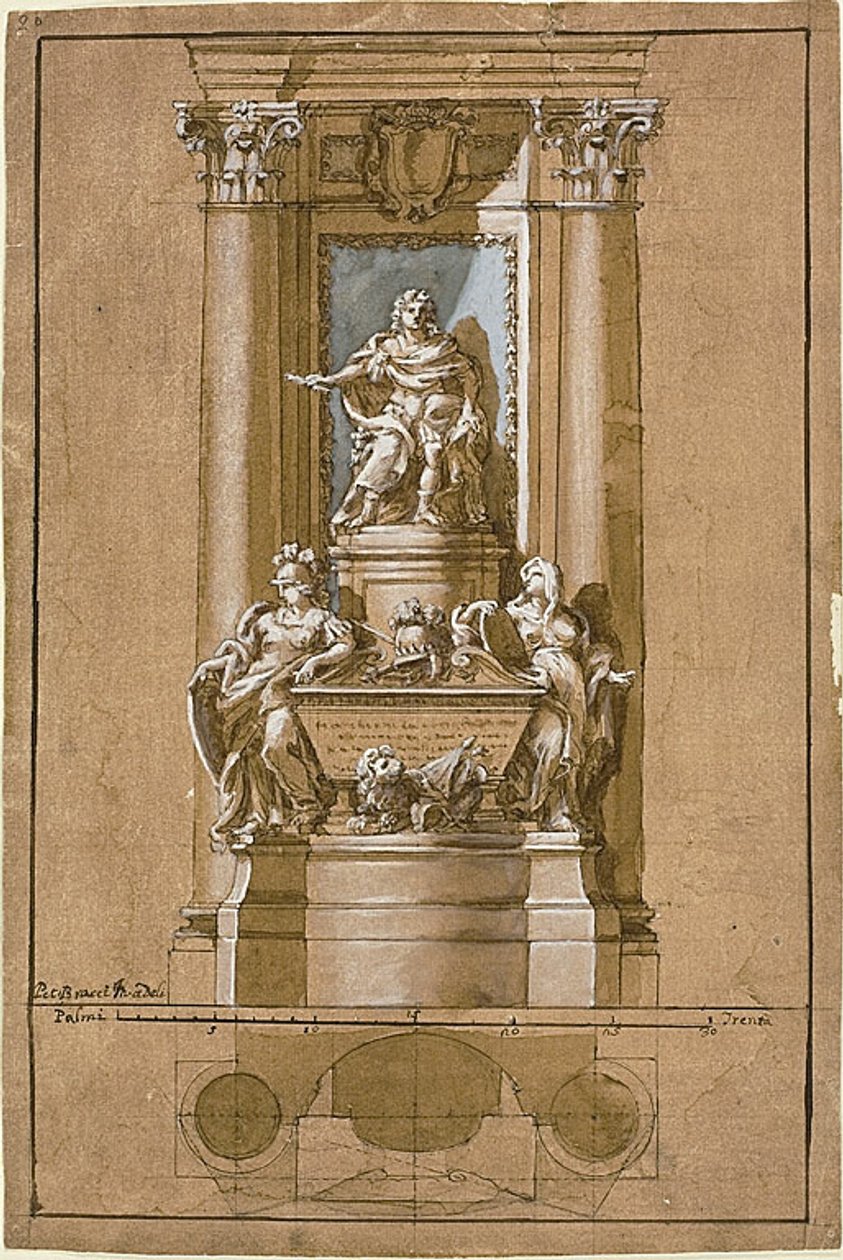 Projeto para o túmulo de Jaime III, o Velho Pretendente de Pietro Bracci