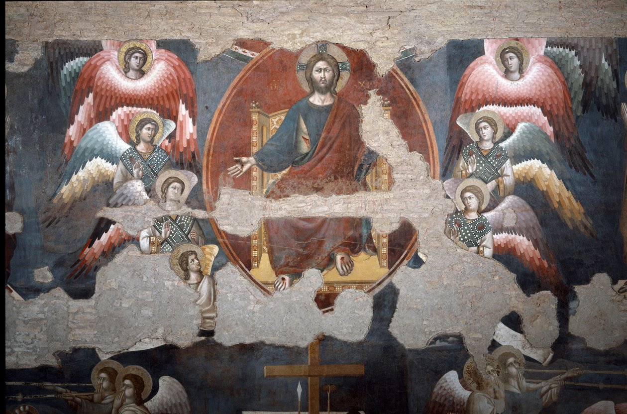 O Juízo Final Cristo truncando. (Detalhe) - Fresco de Pietro Cavallini