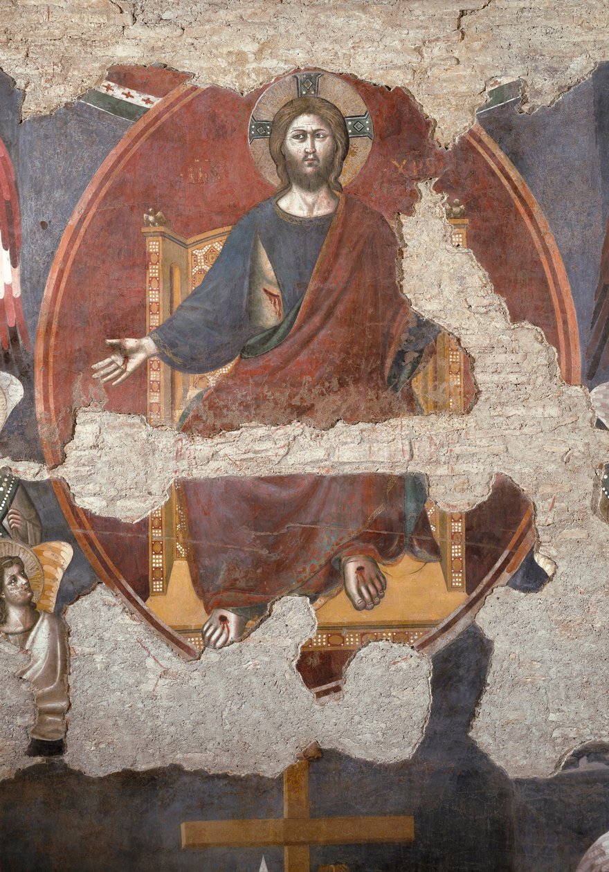 O Juízo Final: Cristo truncando. Detalhe. (Fresco de Pietro Cavallini