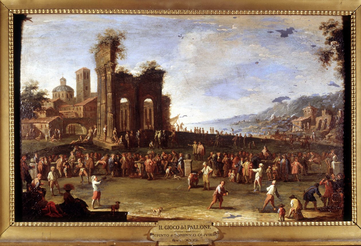 Jogo da bola - pintura de Domenico Oliveri. Século XVIII. de Pietro Domenico Oliviero