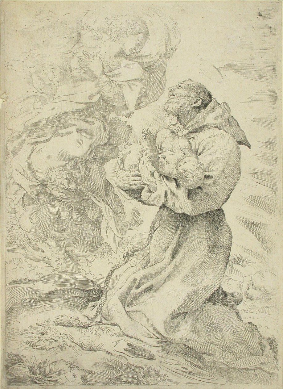 Francisco de Assis com o Menino Jesus nos braços de Pietro Faccini