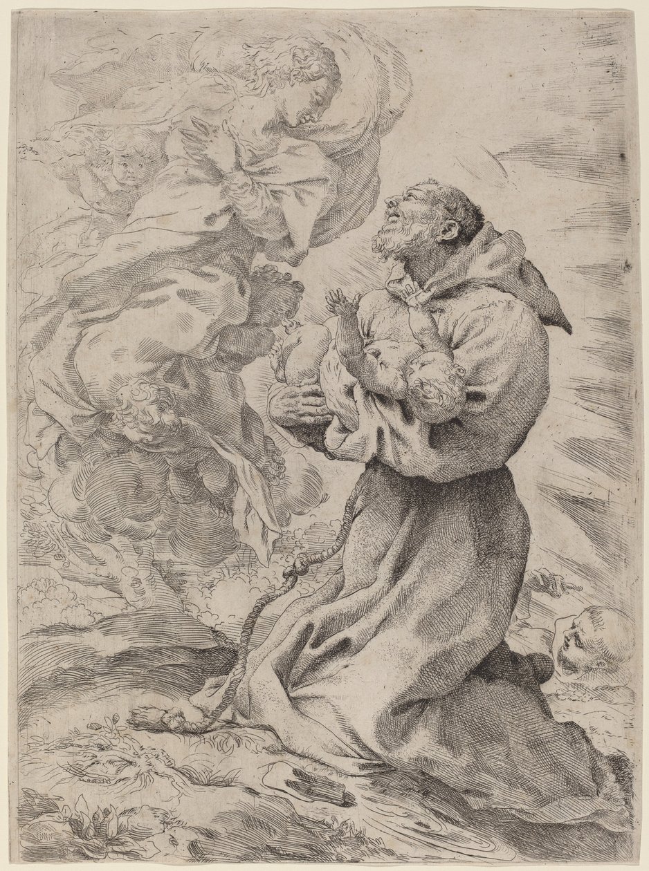 São Francisco com o Menino Jesus de Pietro Faccini