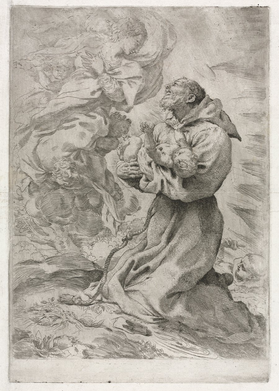 A visão de São Francisco de Assis, 1590. de Pietro Faccini