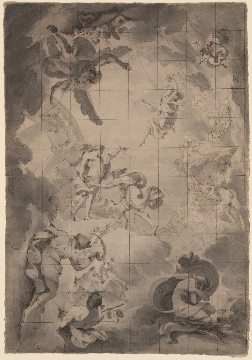 Estudos de Aurora e Apolo de Pietro Fancelli