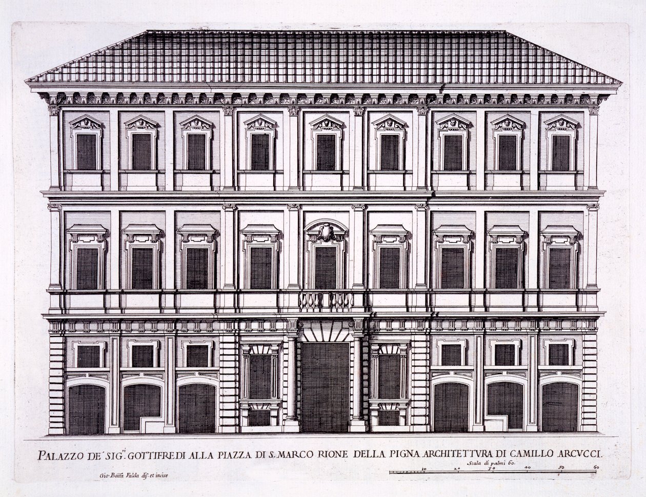 Palazzo Grazioli, Piazza San Marco, Roma, de &39;Palazzi di Roma&39;, parte II, publicado em 1670 de Pietro Ferrerio