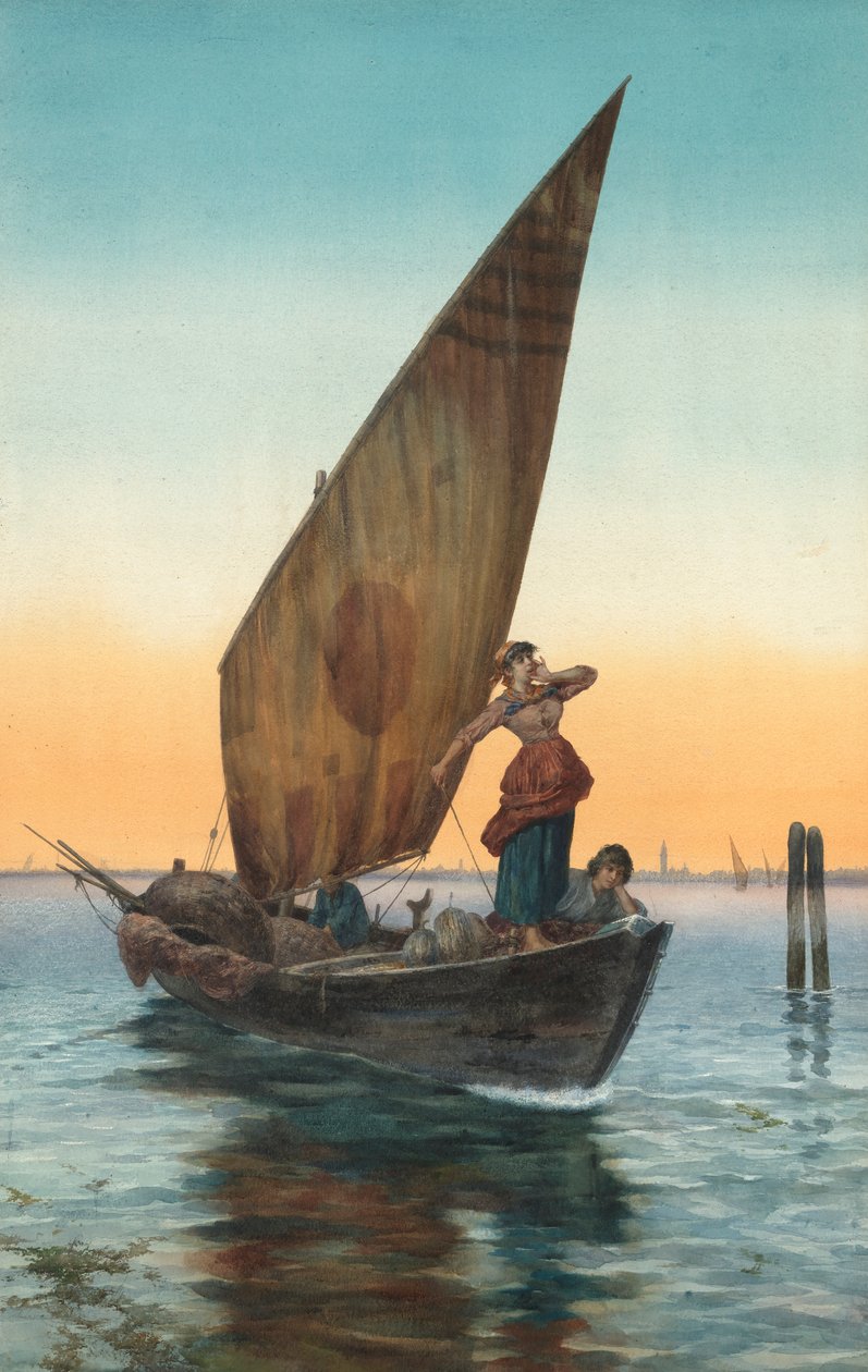 O Grande Canal, Veneza, final do século XIX e início do século XX. de Pietro Gabrini