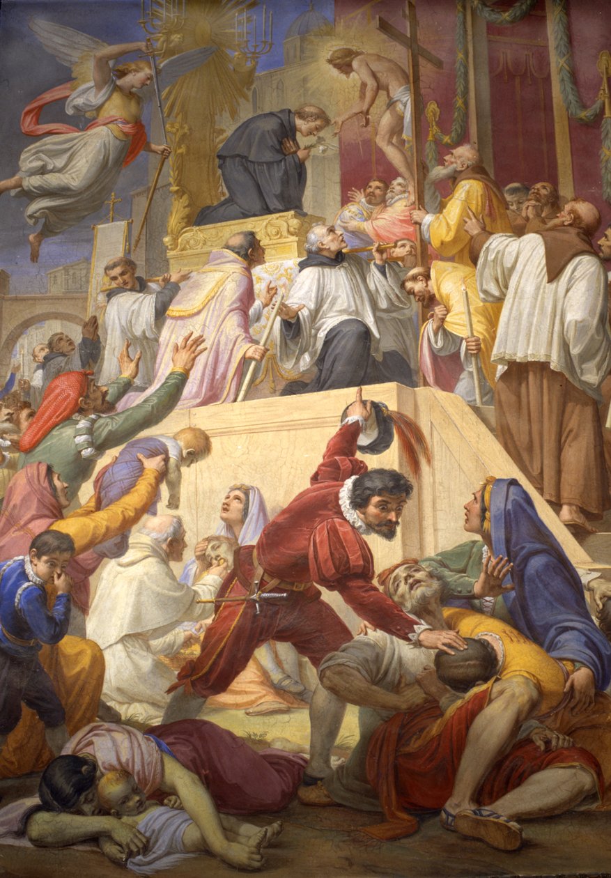O milagre de São Nicolau de Tolentino durante a praga de Córdoba, 1856-1869 de Pietro Gagliardi