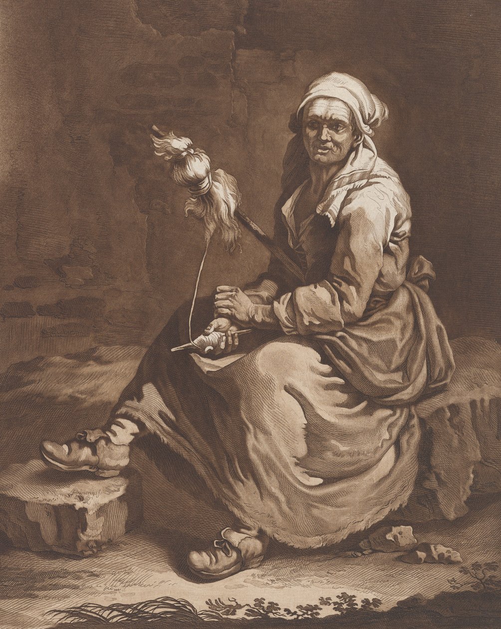 A Velha Trabalhadora, c. 1757-1804. de Pietro Jacopo Palmieri