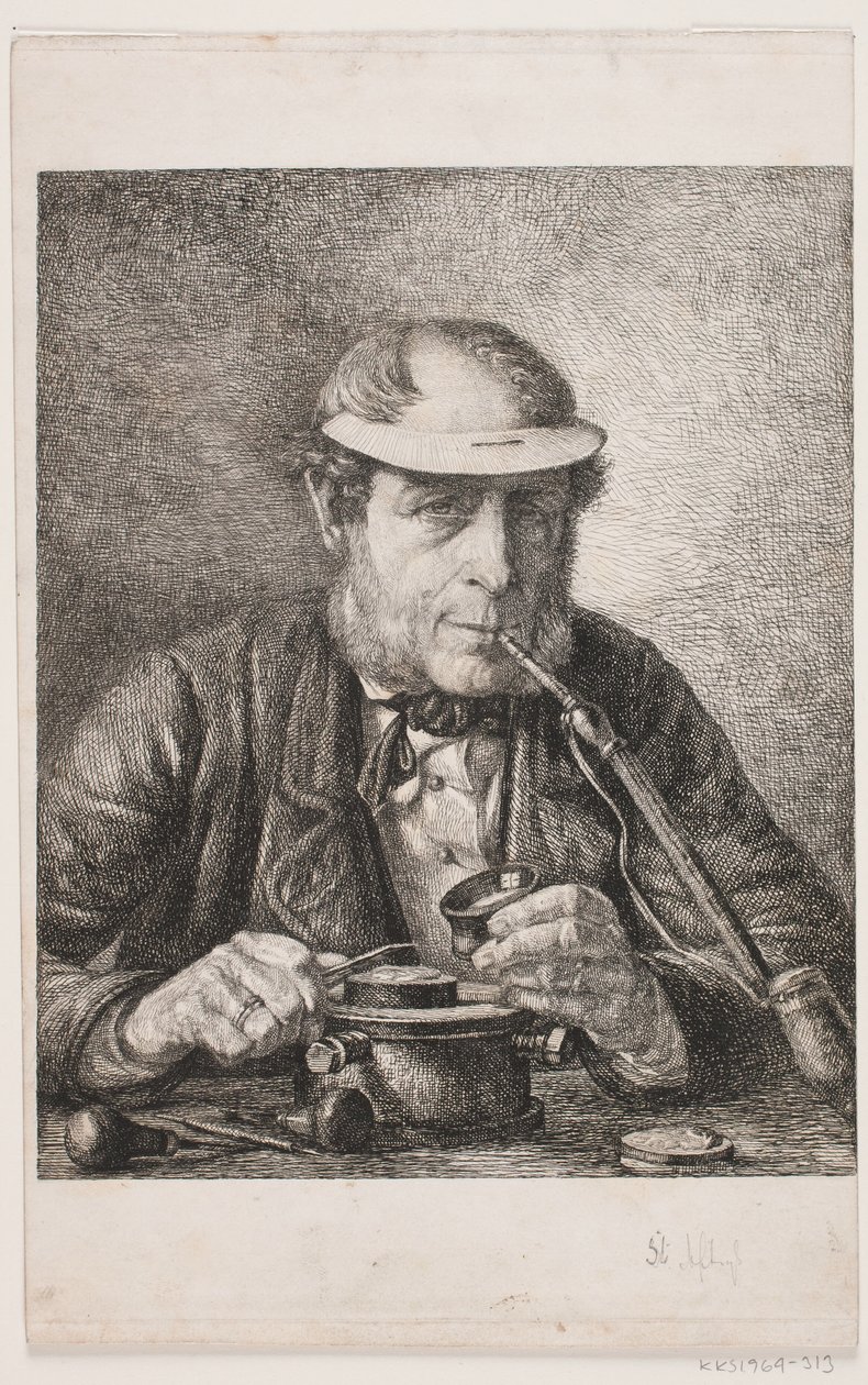 Retrato do pai do artista, medalhista F.C. de Crohn de Pietro Købke Krohn