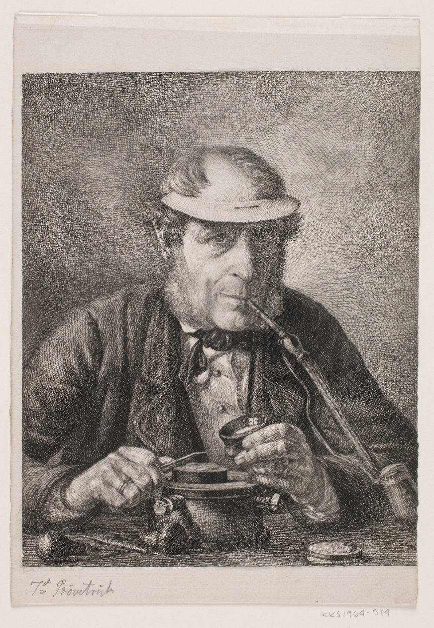 Retrato do pai do artista, medalhista F.C. de Crohn de Pietro Købke Krohn