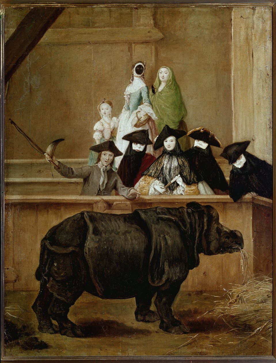 Exposição de Clara, rinoceronte indiano (óleo sobre tela de Pietro Longhi