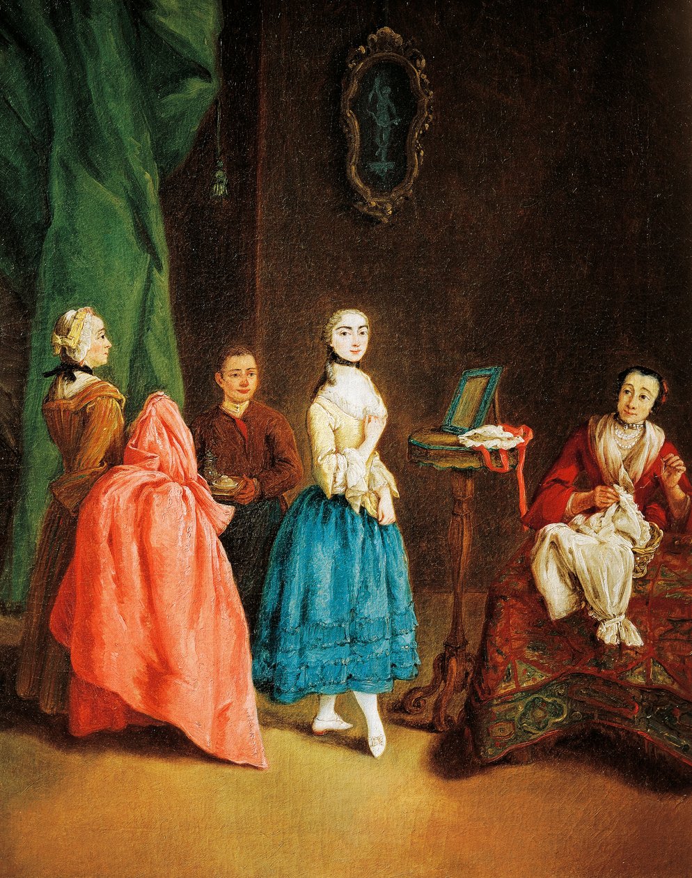 Senhora na costureira, de Pietro Longhi (1701-1785) de Pietro Longhi