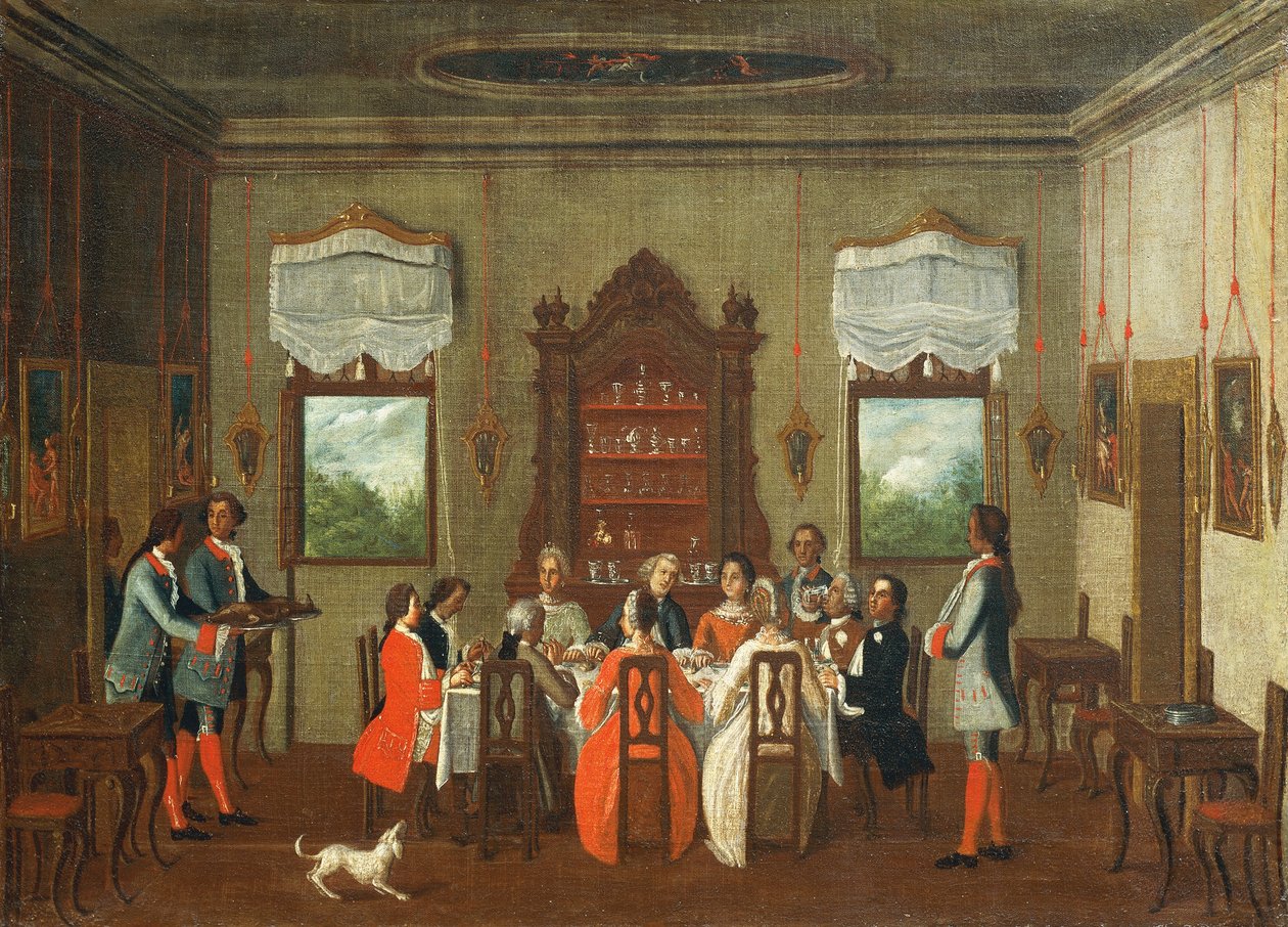 Almoço na Villa, da Escola de Pietro Longhi de Pietro Longhi