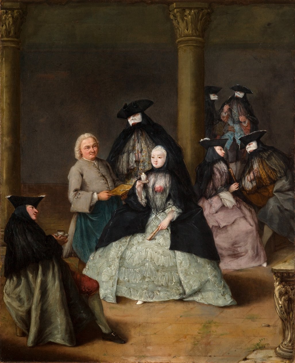 Festa de máscaras num pátio de Pietro Longhi
