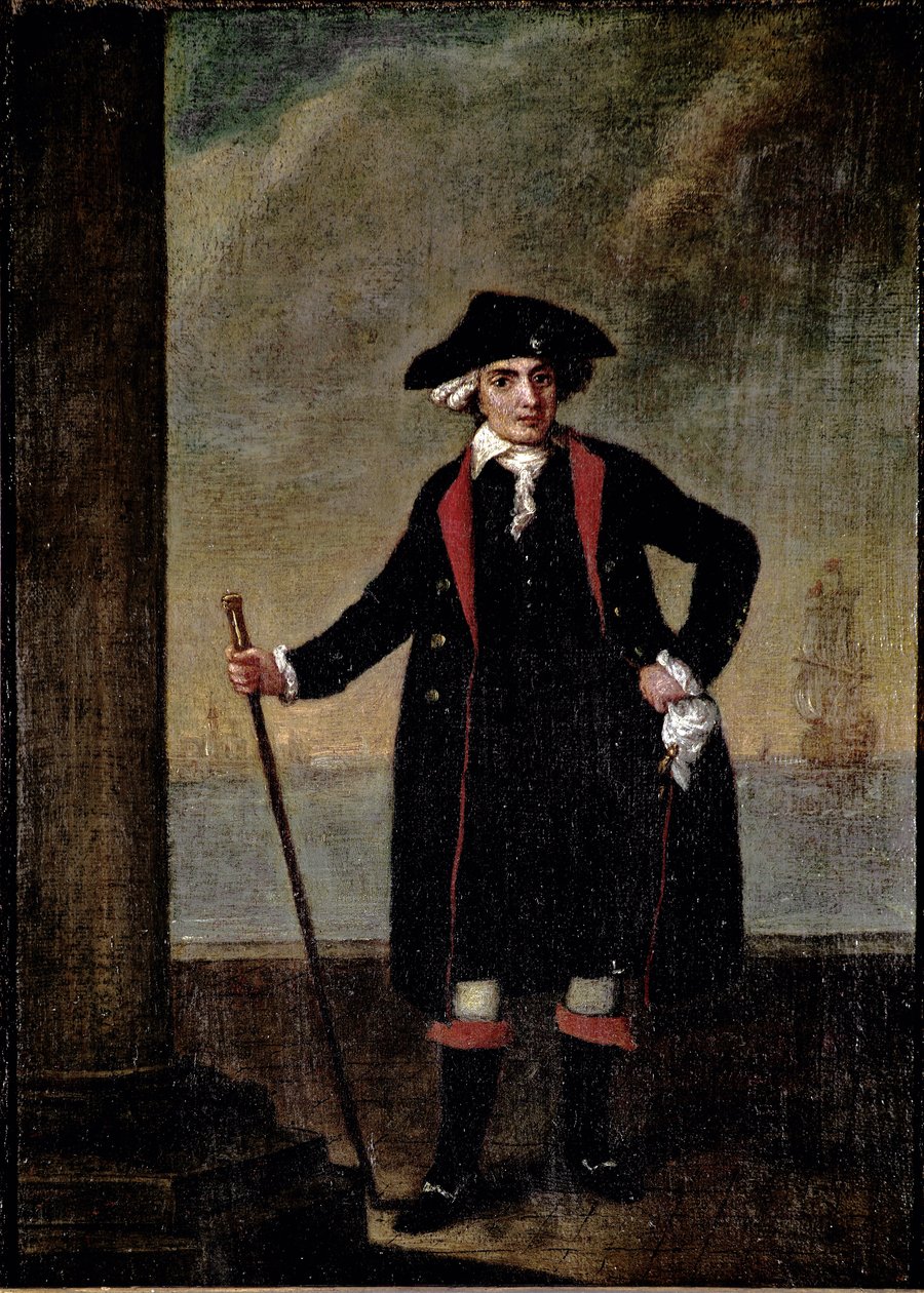 Retrato do navio italiano Capitão Piero Rinaldi (Retrato de um navio Capitão Piero Rinaldi) Pintura de Pietro Longhi (1702-1785) ca. 1781 Dim 51x38 cm Veneza, Ca 