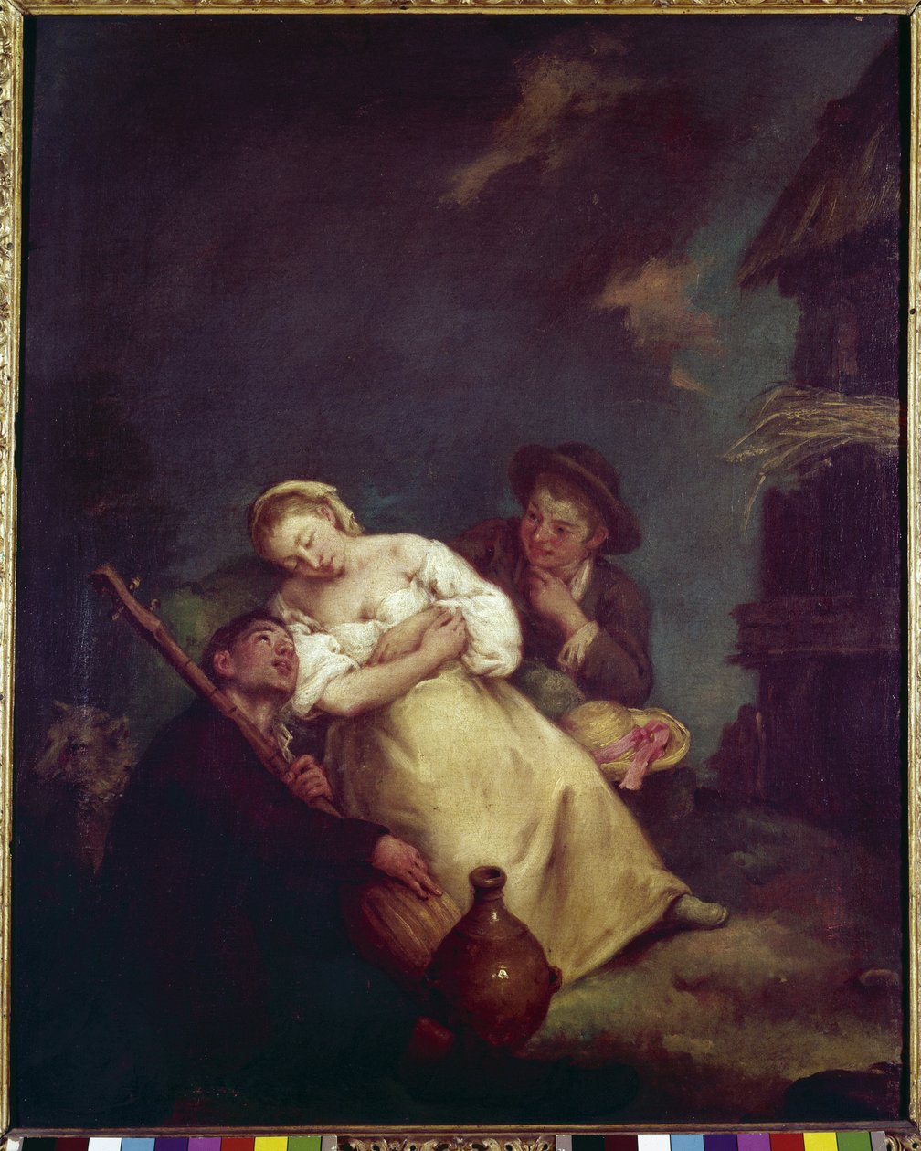 Sleeping Agriculture (La contadina addormentata) - Pintura de Pietro Longhi (1702-1785), óleo sobre tela, 61x50 cm, cerca de 1750. Veneza, Fundação Querini Stampalia de Pietro Longhi