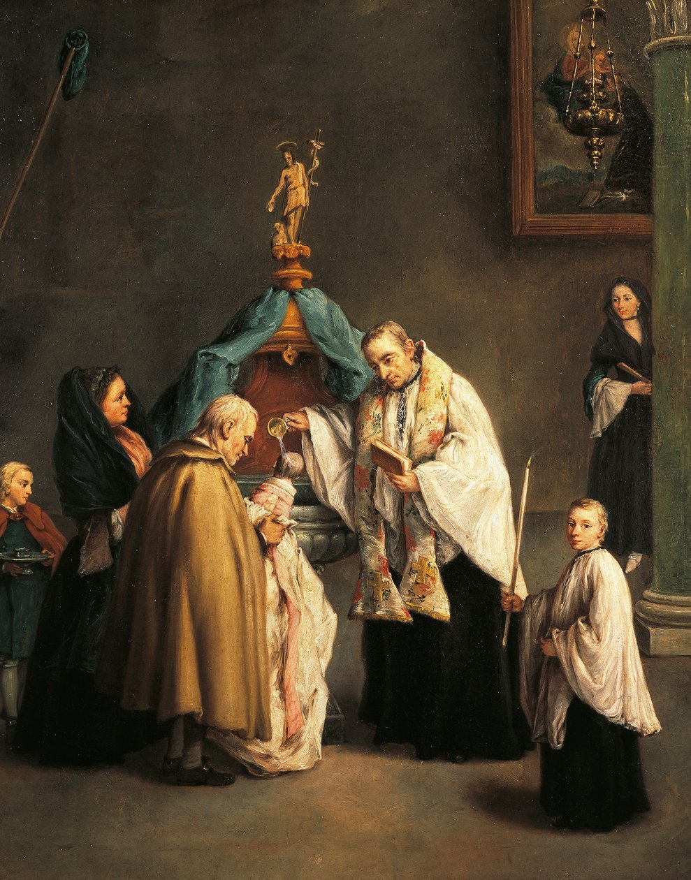 O Batismo, de Pietro Longhi (1701-1785) de Pietro Longhi