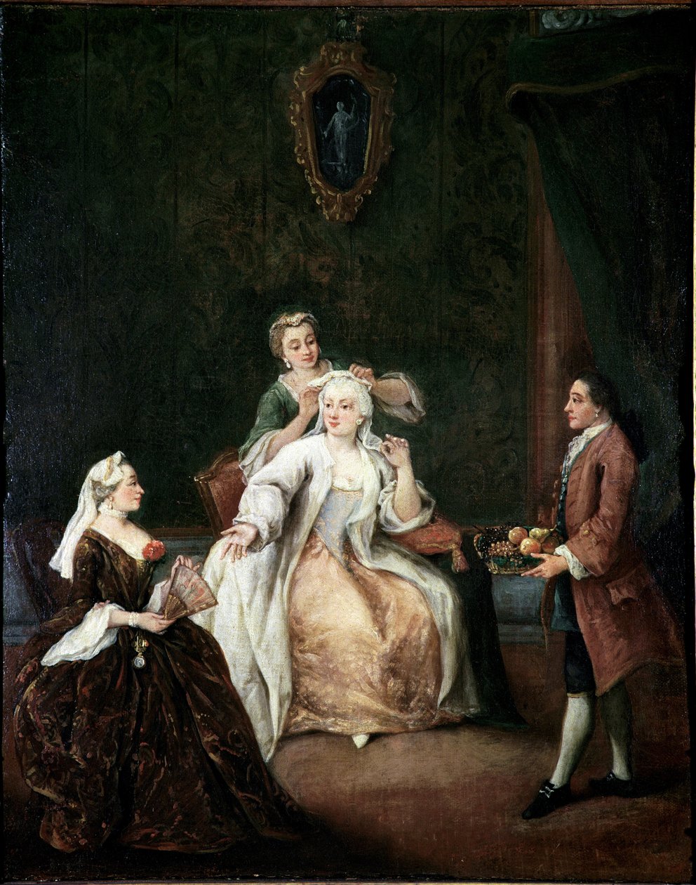 O cabeleireiro (The hairdresser) Pintura de Pietro Longhi (1702-1785) 1760 aprox. Dim 62x50 cm Veneza, Ca 