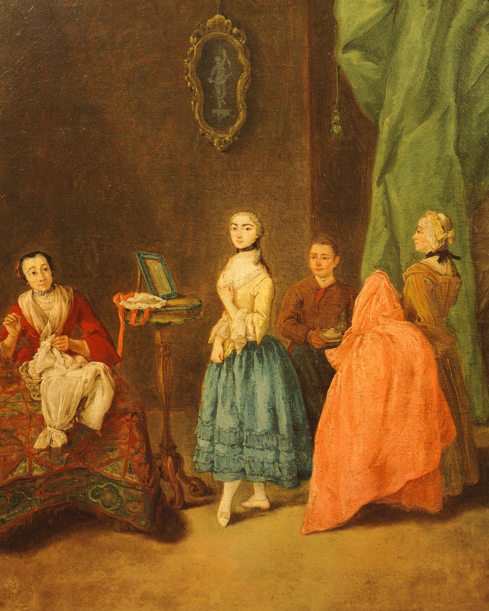 Experimentando o vestido, por Pietro Longhi (1701-1785) de Pietro Longhi