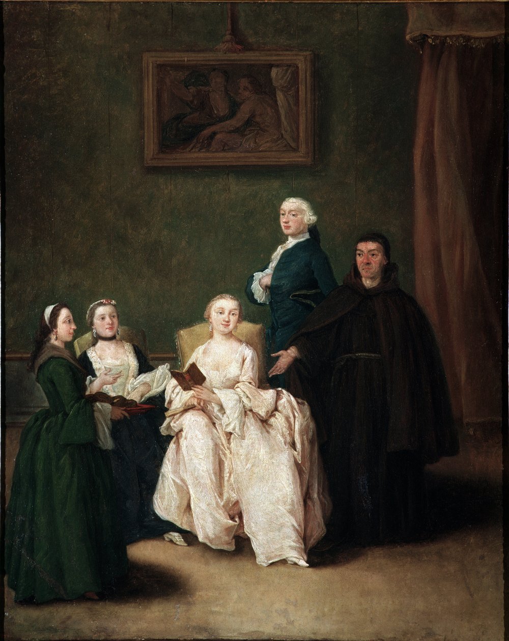 Visita do monge à família aristocrata Pintura de Pietro Longhi (1702-1785) cerca de 1760 Dim 62x50 cm Veneza, Ca 