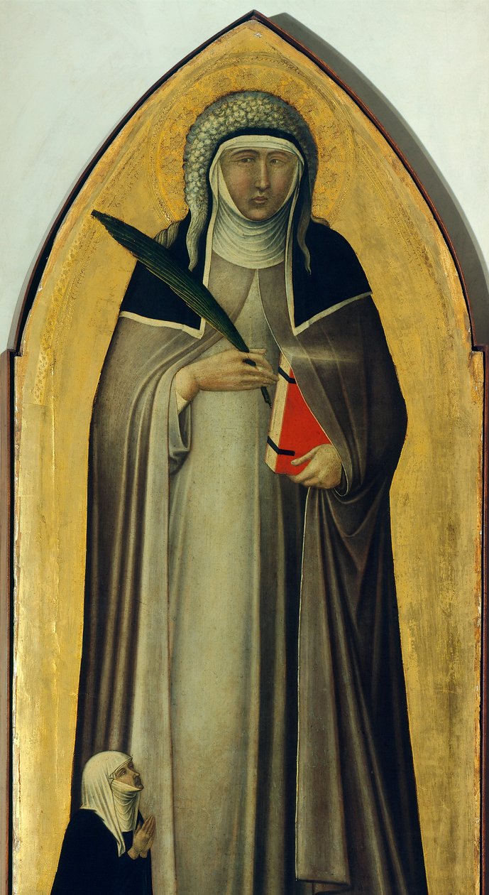 Humildade abençoada, detalhe do retábulo de Humildade abençoada de Pietro Lorenzetti (cerca de 1280-1348), tempera e ouro sobre painel de madeira de Pietro Lorenzetti