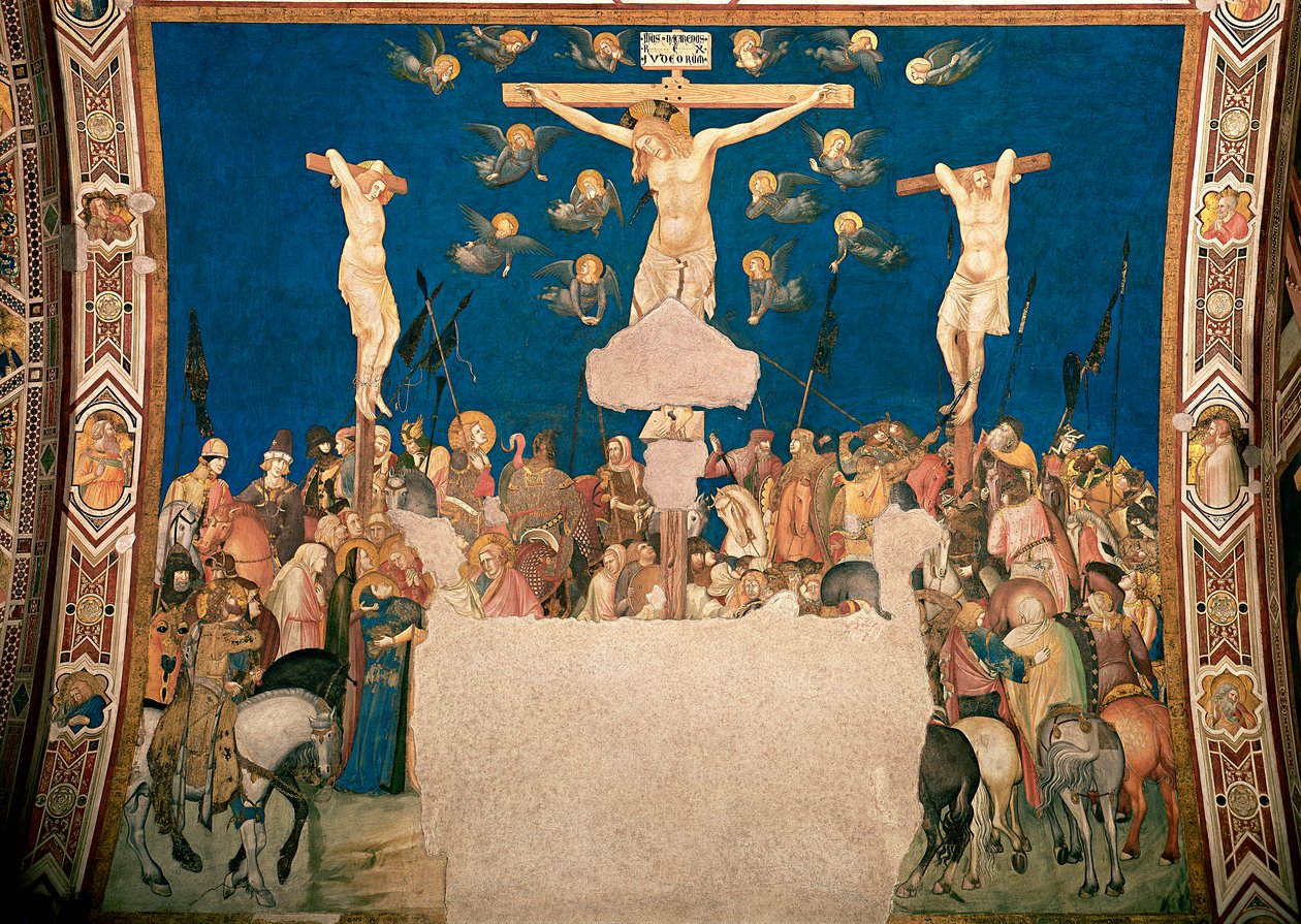 Crucifixo Fresco de Pietro Lorenzetti (1280/5 por volta de 1348) 1335-1340 Basílica de São Francisco, Igreja Baixa, Assis de Pietro Lorenzetti