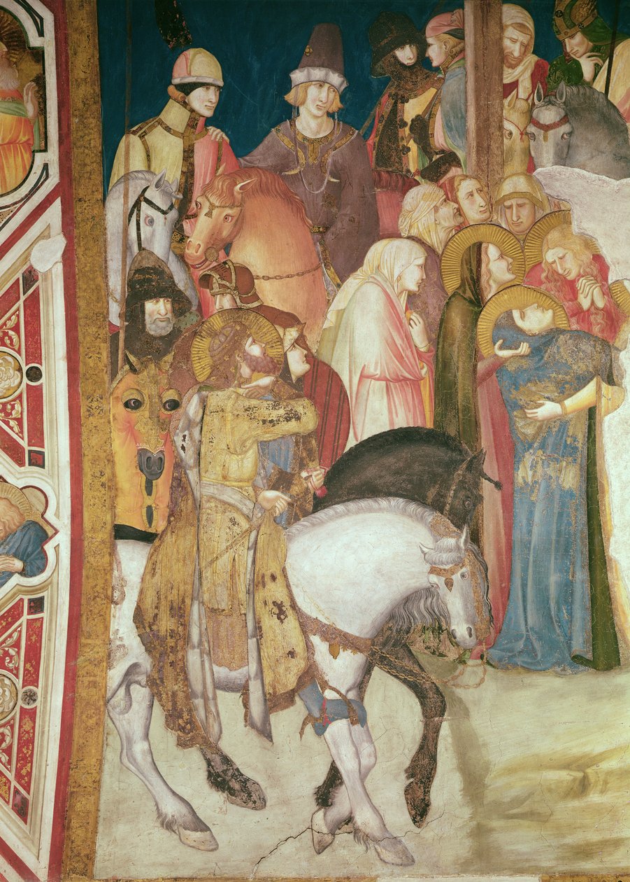 Detalhe do Calvário (afresco) (detalhe de 208458) de Pietro Lorenzetti