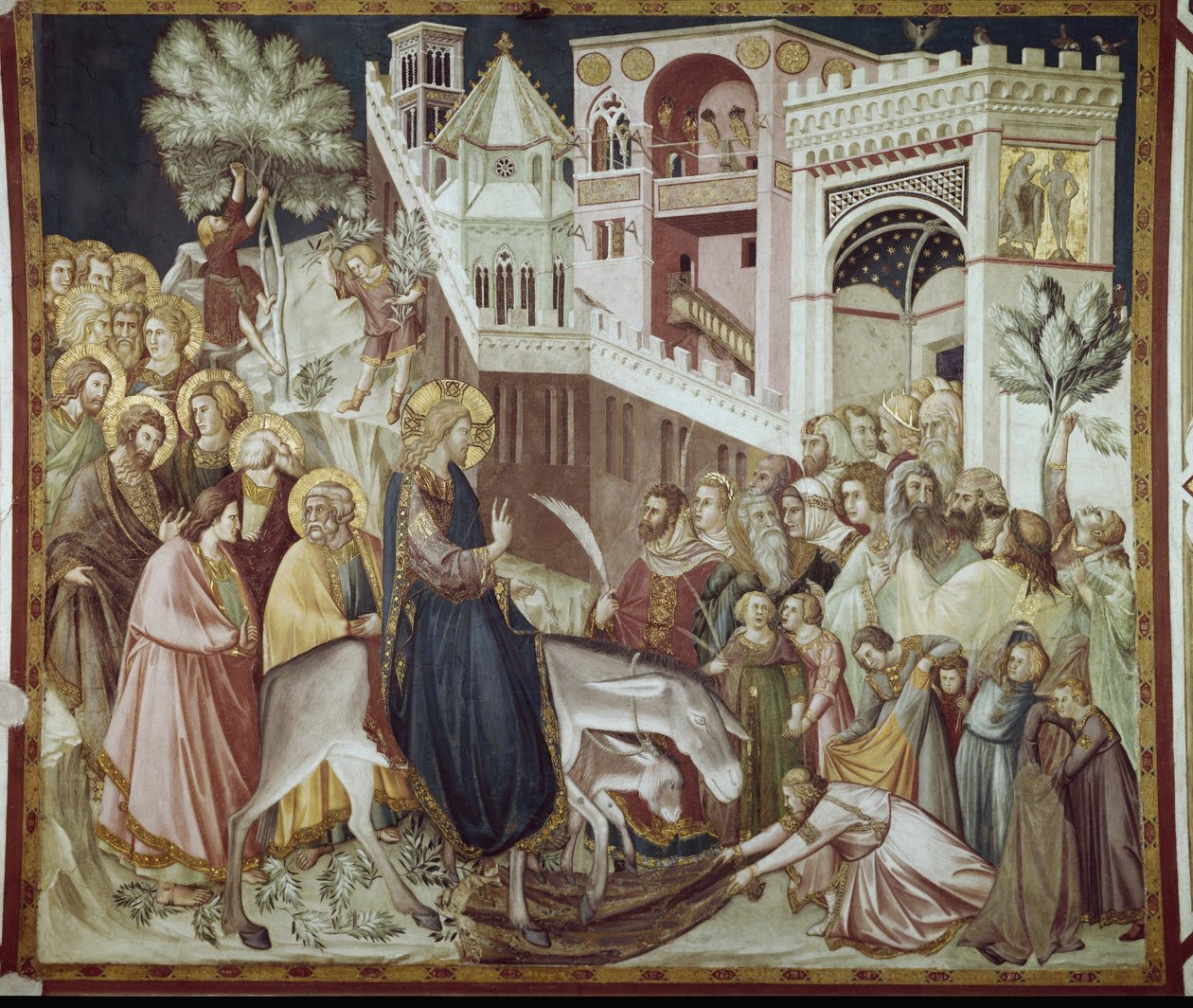 Entrada de Cristo em Jerusalém - Fresco por Pietro Lorenzetti (1280-1348) de Pietro Lorenzetti