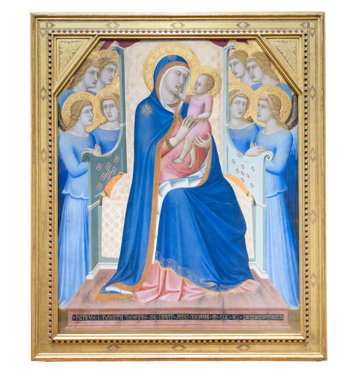Madonna e Criança entronizadas com oito anjos de Pietro Lorenzetti