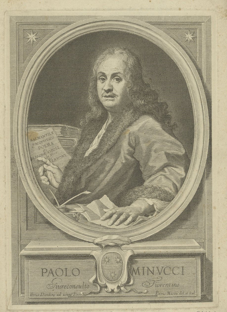 Retrato do poeta Paolo Minucci 1606-1695, década de 1720. de Pietro Masini