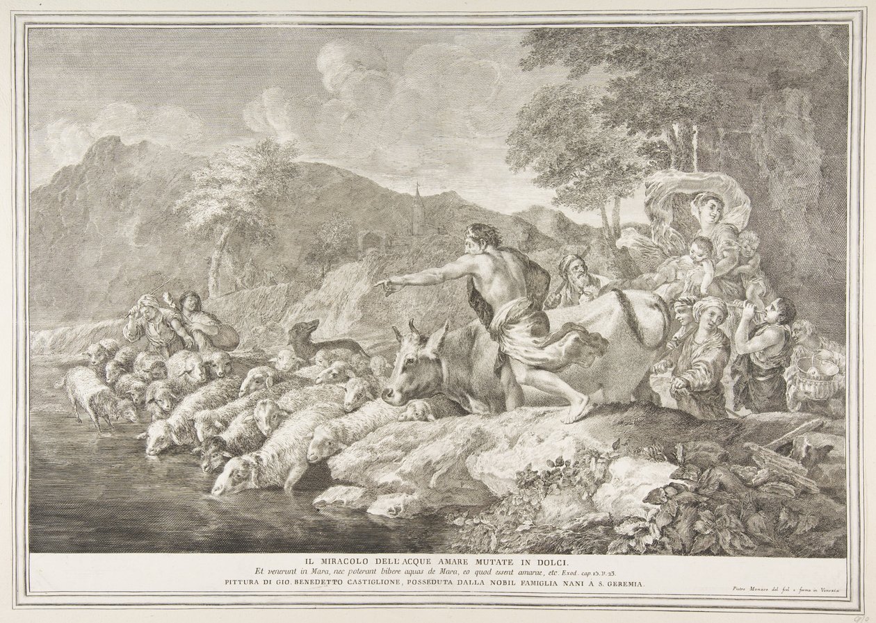 O milagre da água amarga fez doce Il Miracolo delle Acque Bare Mutate in Dol ..., 1743-63. de Pietro Monaco