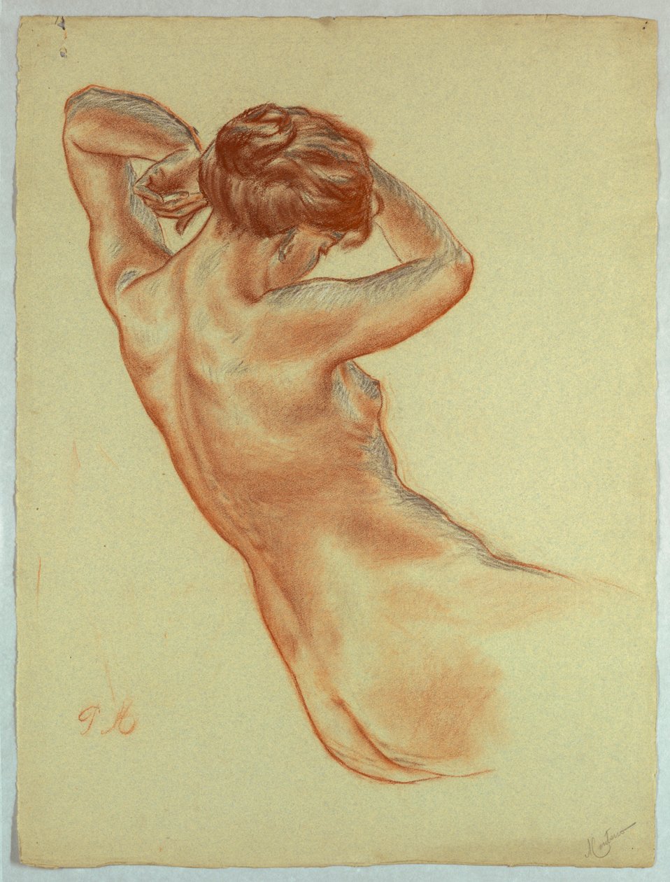 Meia figura de uma mulher nua sentada de Pietro Montana