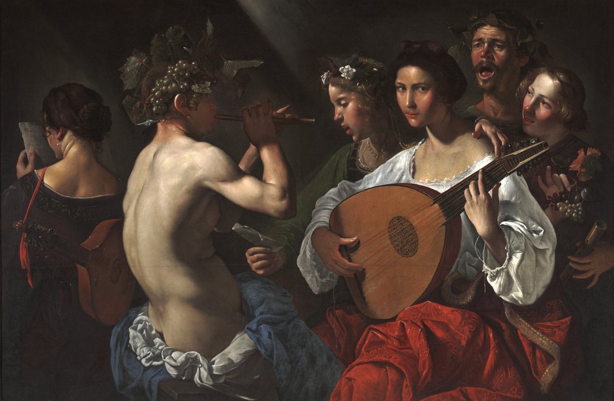 Concerto Báquico, c.1625-30 (óleo sobre tela) de Pietro Paolini