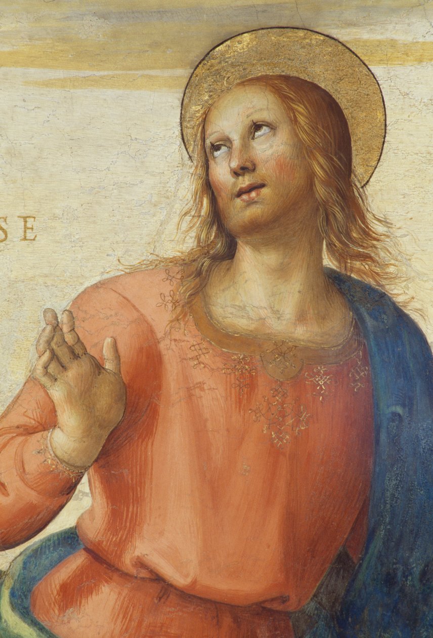 1496-1500, por Perugino (cerca de 1450 -1523), afresco, Auditório, Colégio do Cambio, Palácio dos Priores, Perugia, Úmbria, Itália de Pietro Perugino