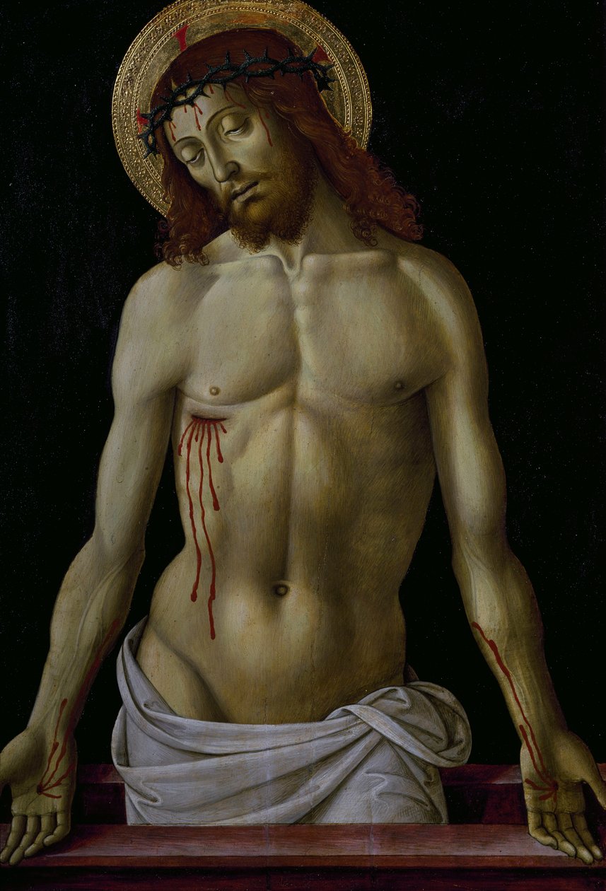 Cristo em Pieta, de Perugino (1450 ca-1523), óleo sobre madeira, cm 525x365 de Pietro Perugino