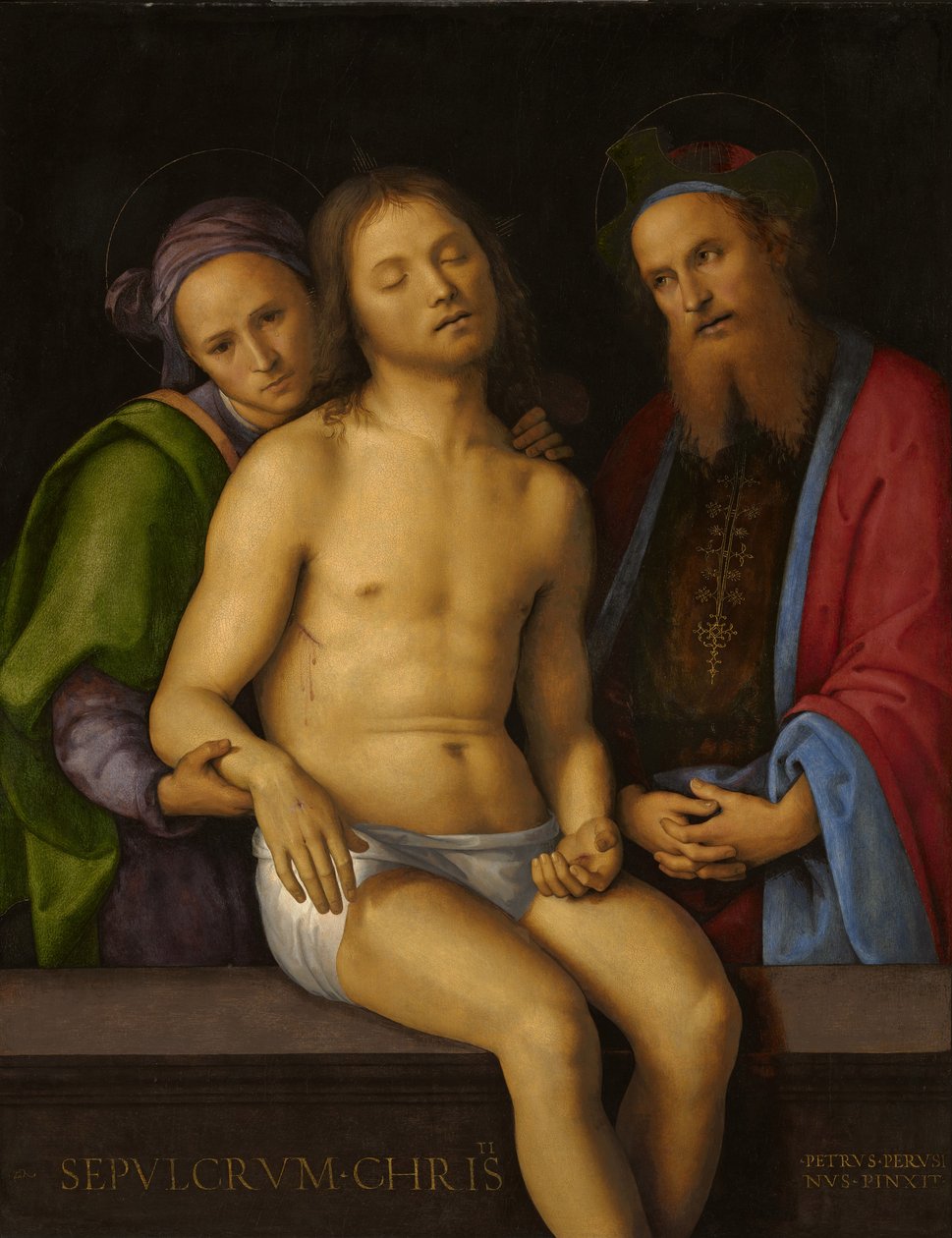 Cristo morto com José de Arimatéia e Nicodemos de Pietro Perugino