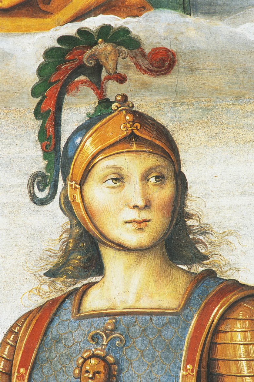 Horace Coclite, de Perugino (cerca de 1450-1523), afresco, Auditório, Collegio del Cambio (Colégio da Mudança), Palácio dos Priores, Perugia, Umbria, Itália de Pietro Perugino
