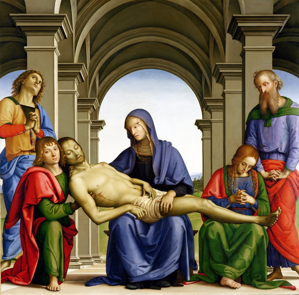 Pieta, 149394 (tempera no painel) de Pietro Perugino