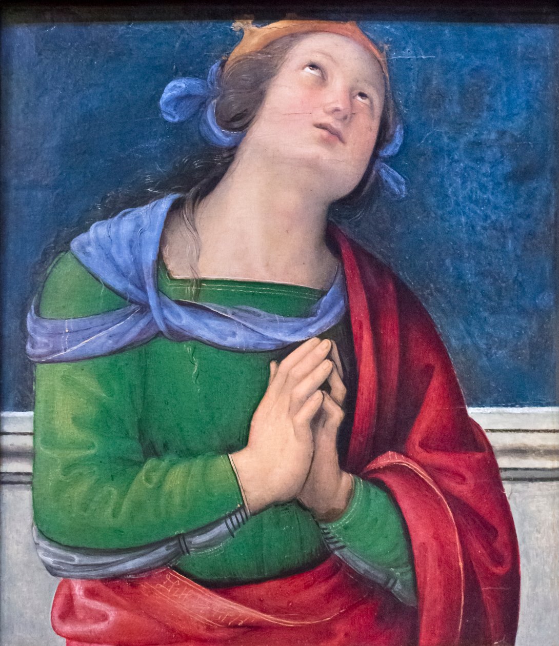 Santa Flávia (óleo sobre madeira) de Pietro Perugino