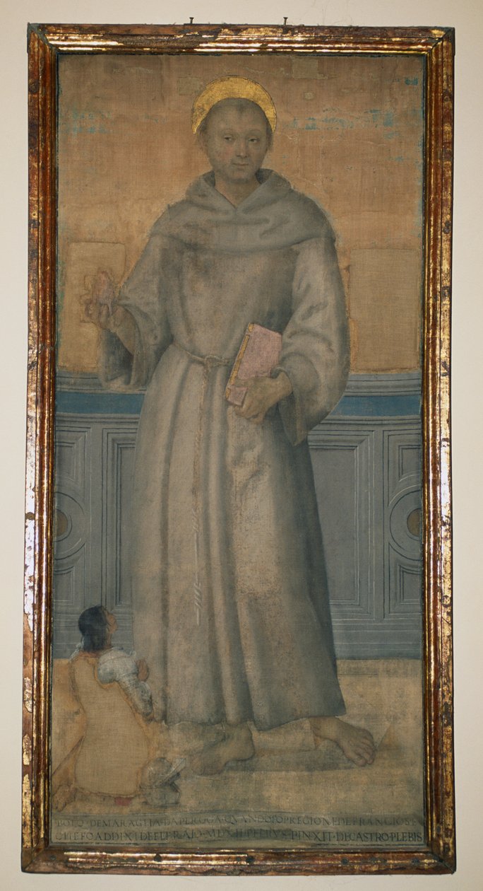 Santo Antônio de Pádua e Bartolomeo di Maraglia de Perugia, cerca de 1512, pintado por Pietro Vannucci, conhecido como Perugino (cerca de 1450-1523), Umbria, Itália de Pietro Perugino
