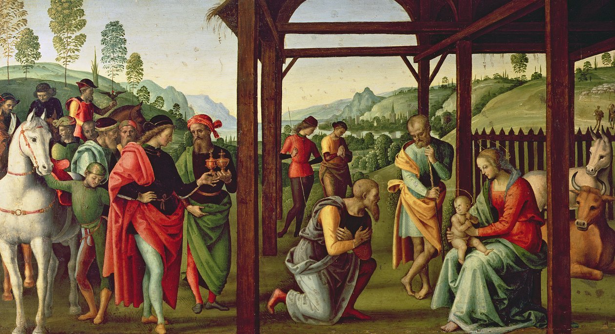 A Adoração dos Magos (ver também 94949) de Pietro Perugino
