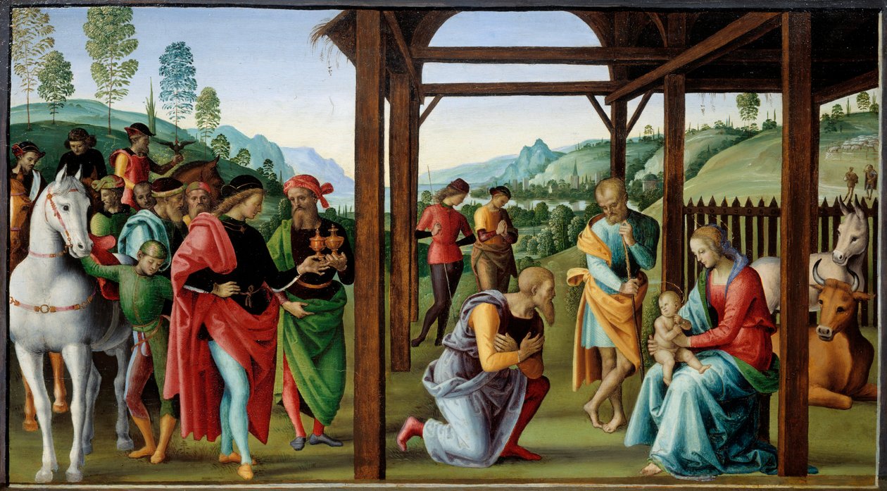 A Adoração da Pintura Magi de Pietro Vannucci dit il Perugino (O Perugin de Pietro Perugino