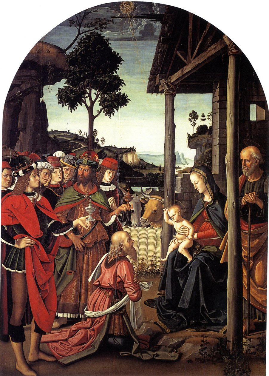 A Adoração dos Magos, ca. 1470-1480 de Pietro Perugino