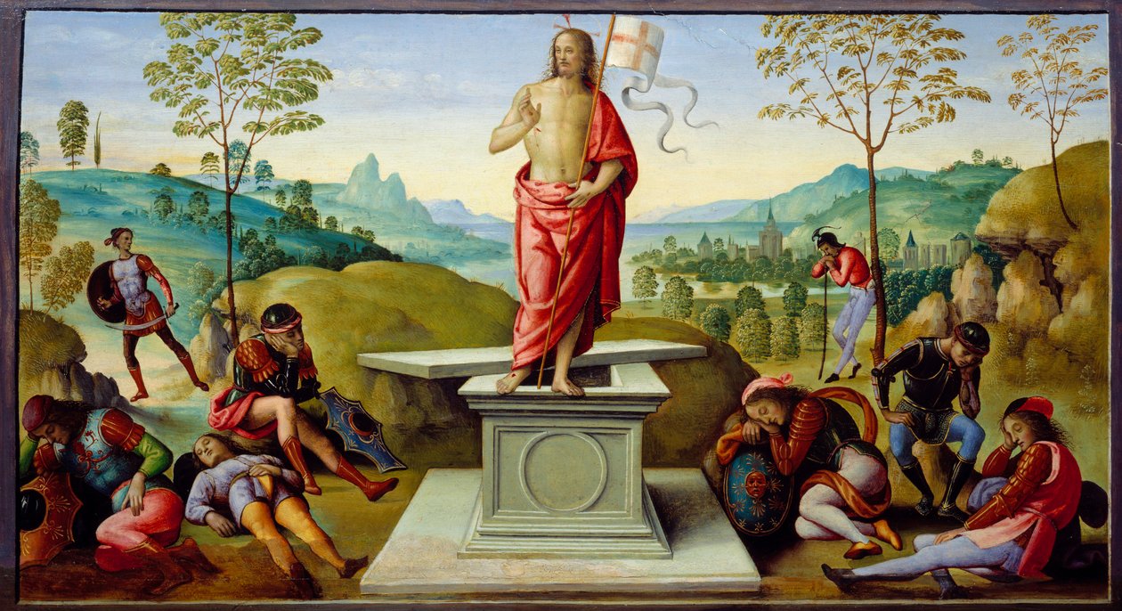 A ressurreição de Cristo. Pietro di Cristoforo Vannucci dit Le Perugin (1448-1523) de Pietro Perugino