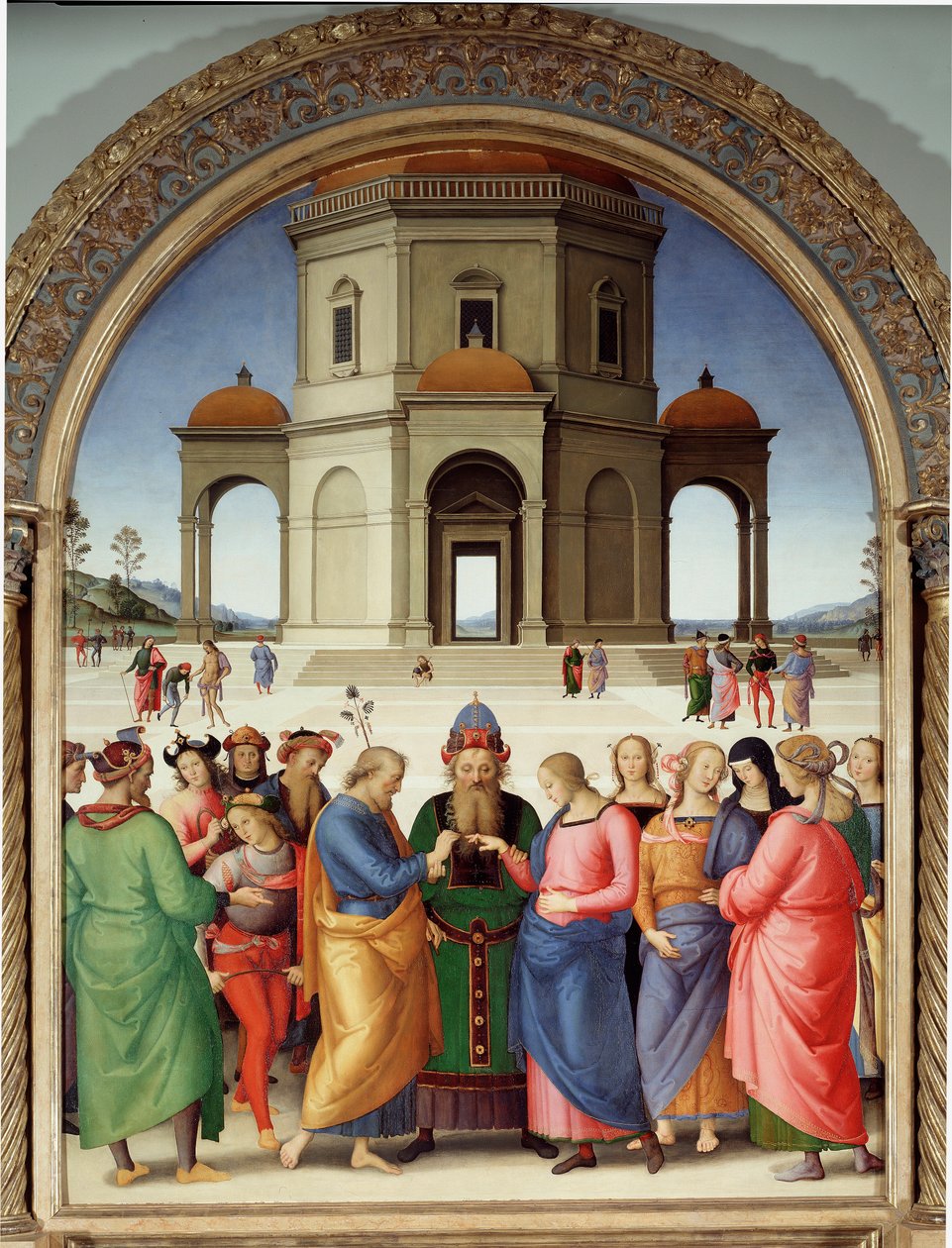 O casamento da Virgem Pintura de Pietro Vannucci dit Il Perugino (The Perugin) (1450-1523) 1504 Sol. 2,36x1,86 m Caen, Museu de Belas Artes de Pietro Perugino