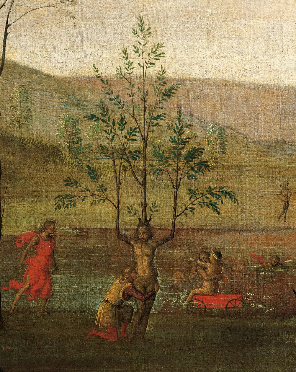 Mulher-Árvore, detalhe da Luta entre Amor e Castidade de Pietro Perugino