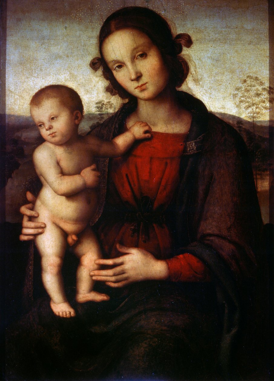 Virgem e Criança, final do século XV ou início do século XVI de Pietro Perugino