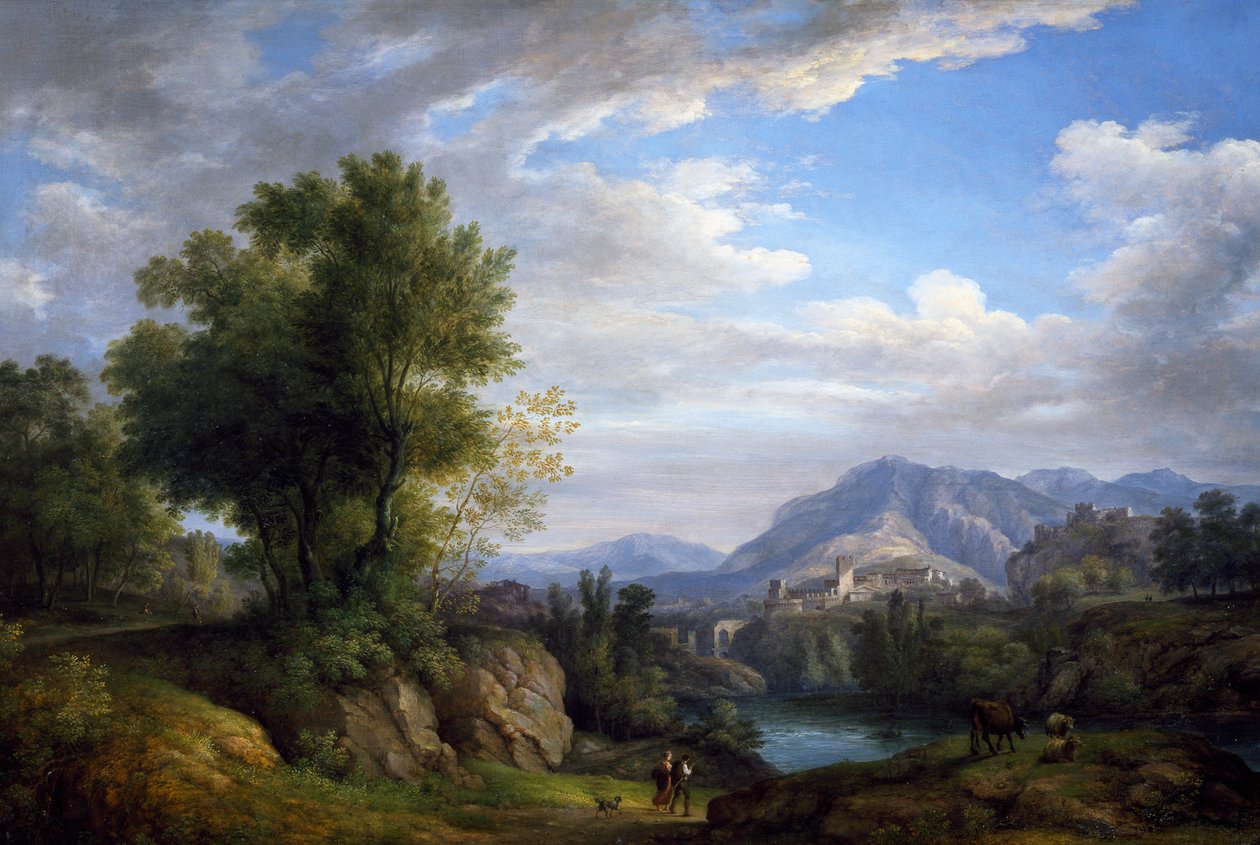 Paisagem, de Pietro Ronzoni (1781-1861), óleo sobre tela de Pietro Ronzoni