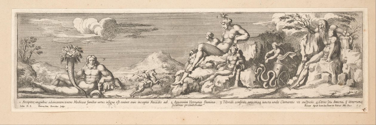 Alegoria da rota entre Roma e Florença História do Imperador Constantino (título da série) de Pietro Sante Bartoli