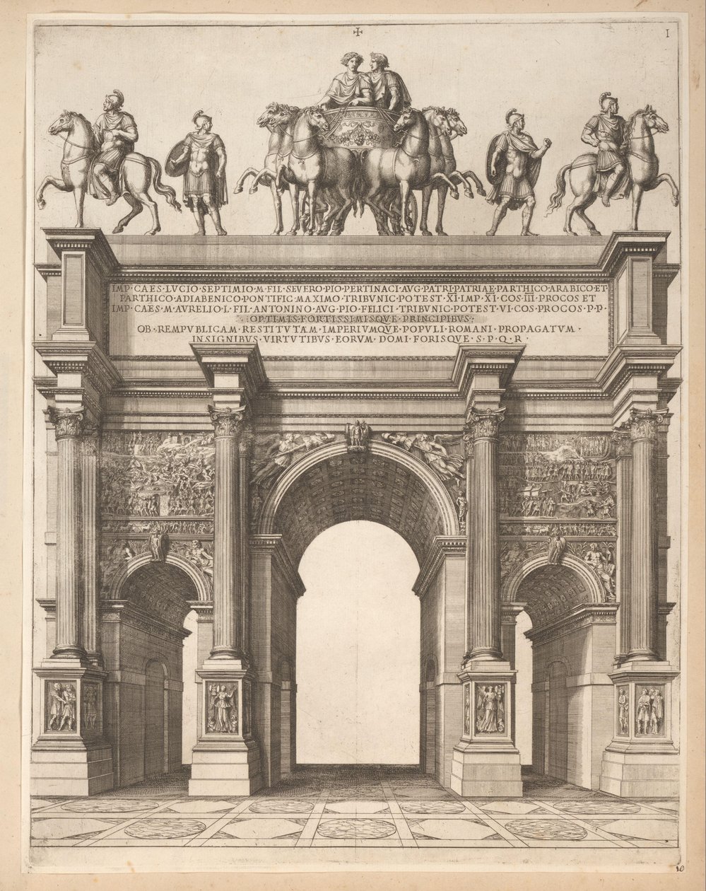 Arco de Septimius Severus em Roma de Pietro Sante Bartoli